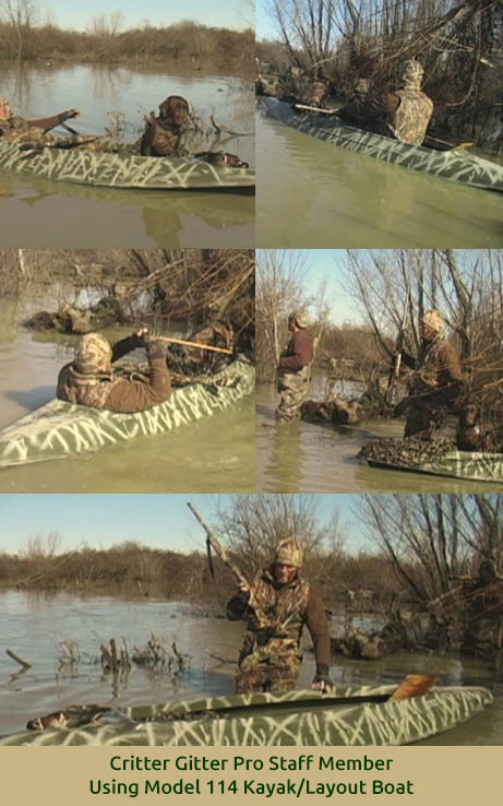 Person Hunting with a  Critter Getter Pirogue, Kayak